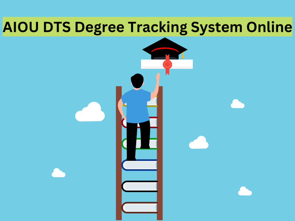 Screenshot of the AIOU DTS login page for online degree tracking.